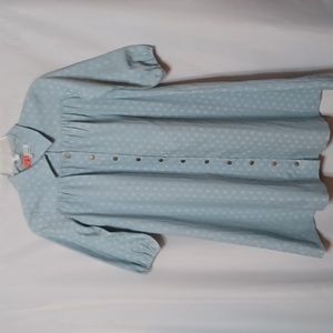 DOT & LINE Girls Blue Dress With Heart Shape Prints. Size 1